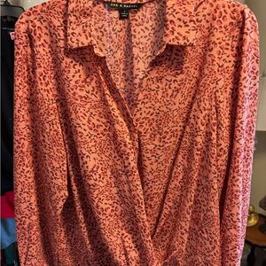 Zac & Rachel Women's Pink Animal Print Blouse